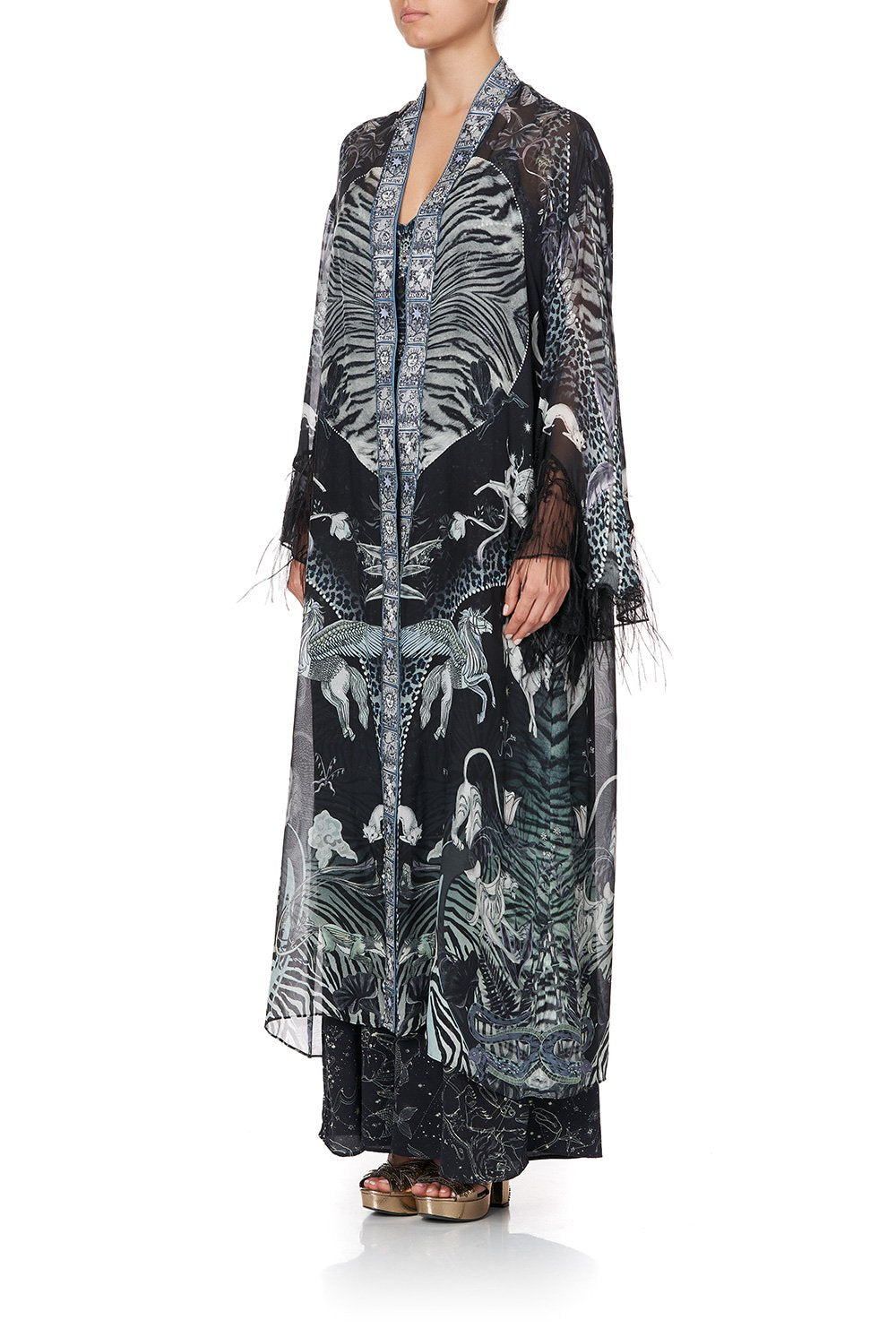 LAYERING ROBE WITH CONTRAST SLEEVE ASTRO DISCO