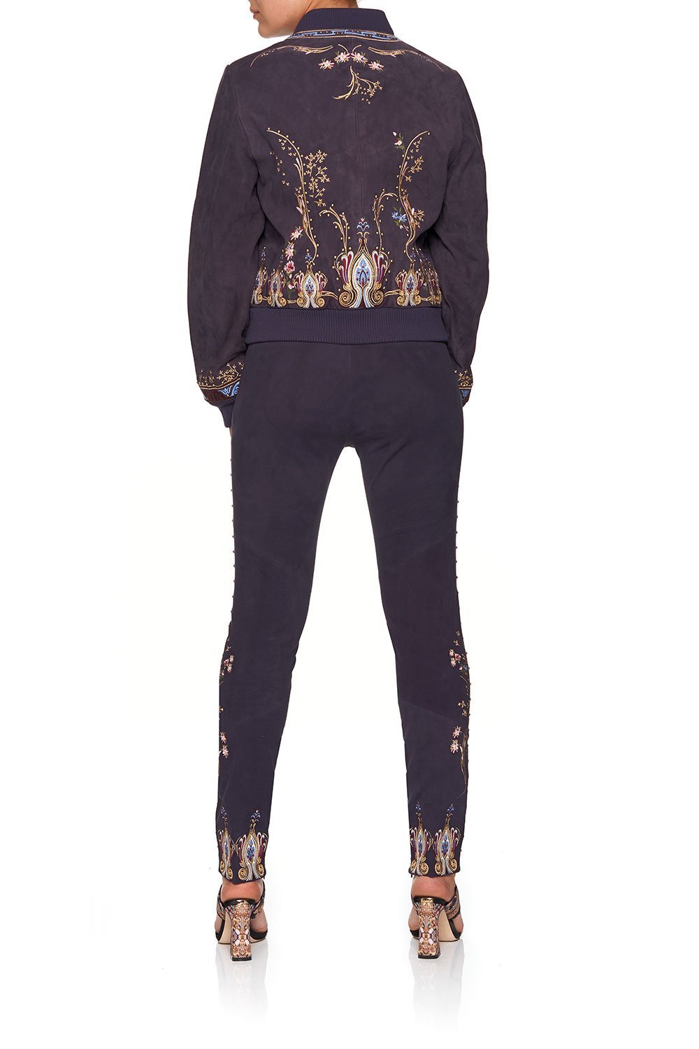 CAMILLA LEATHER BOMBER JACKET WILD FLOWER