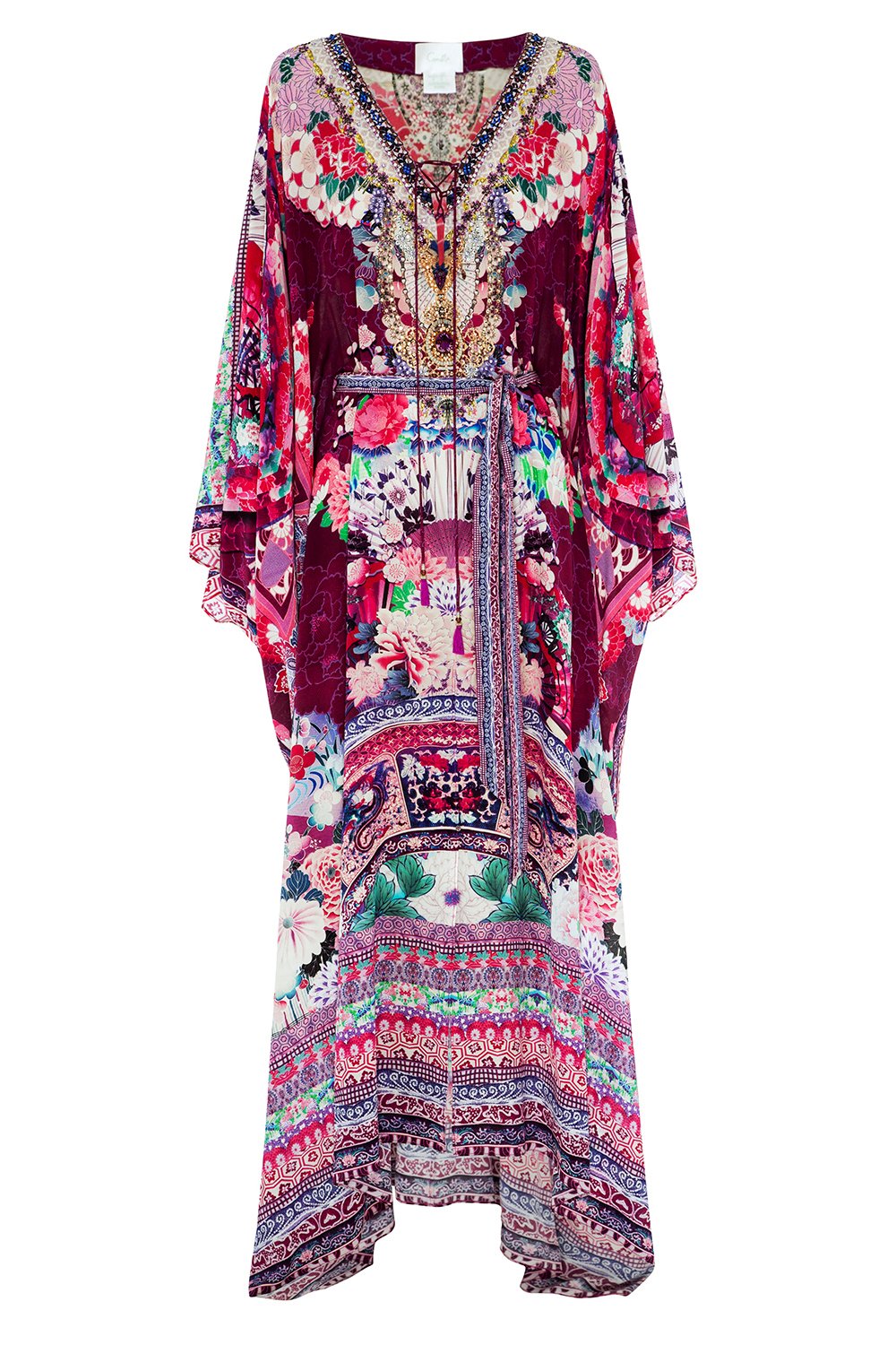 CAMILLA LITTLE OSAKA GIRL SPLIT HEM LACE UP KAFTAN