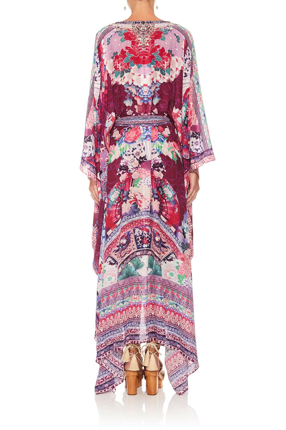 CAMILLA LITTLE OSAKA GIRL SPLIT HEM LACE UP KAFTAN