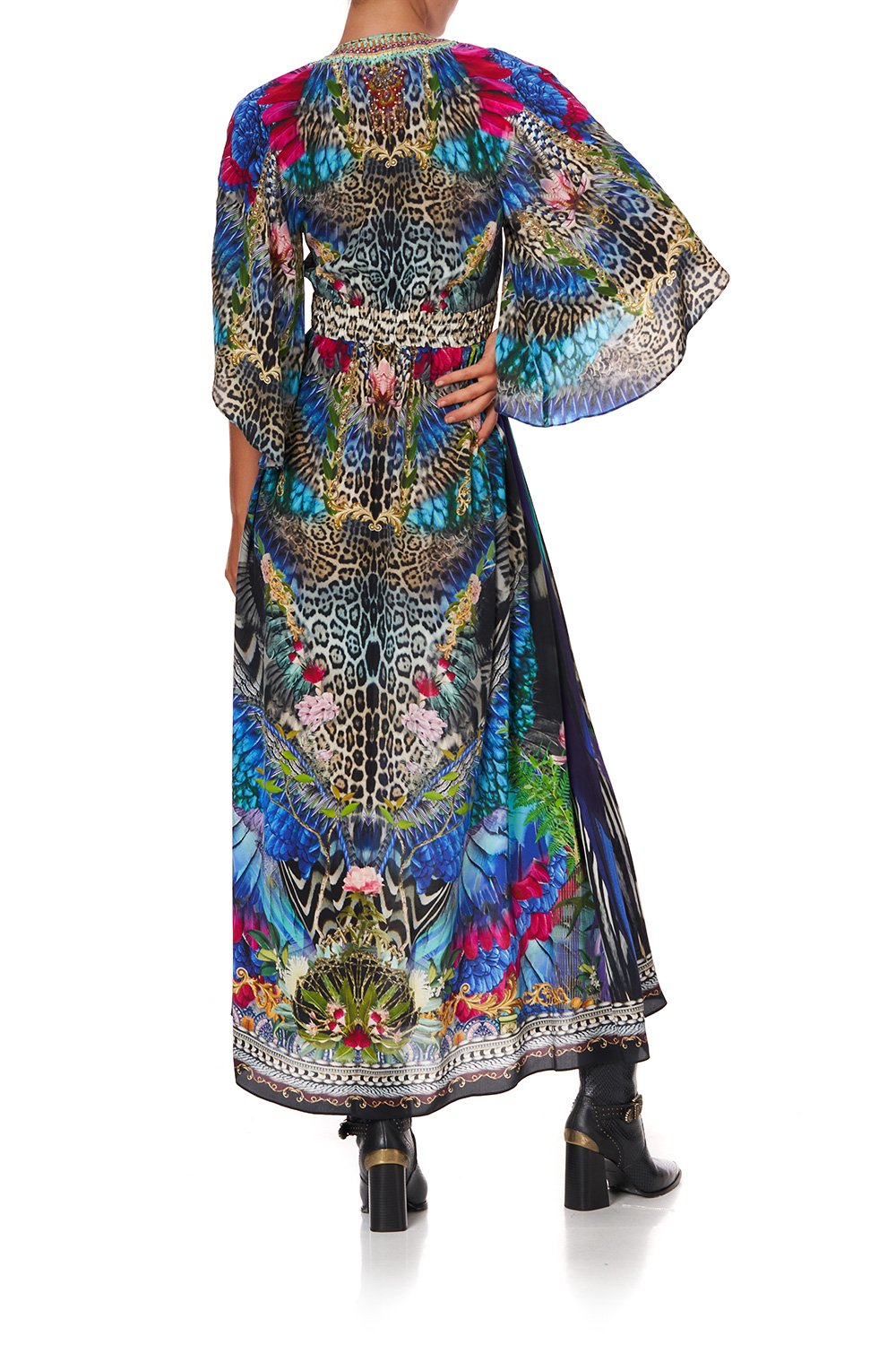 LONG DRESS WITH SMOCKED WAIST CAFE NAIROBI