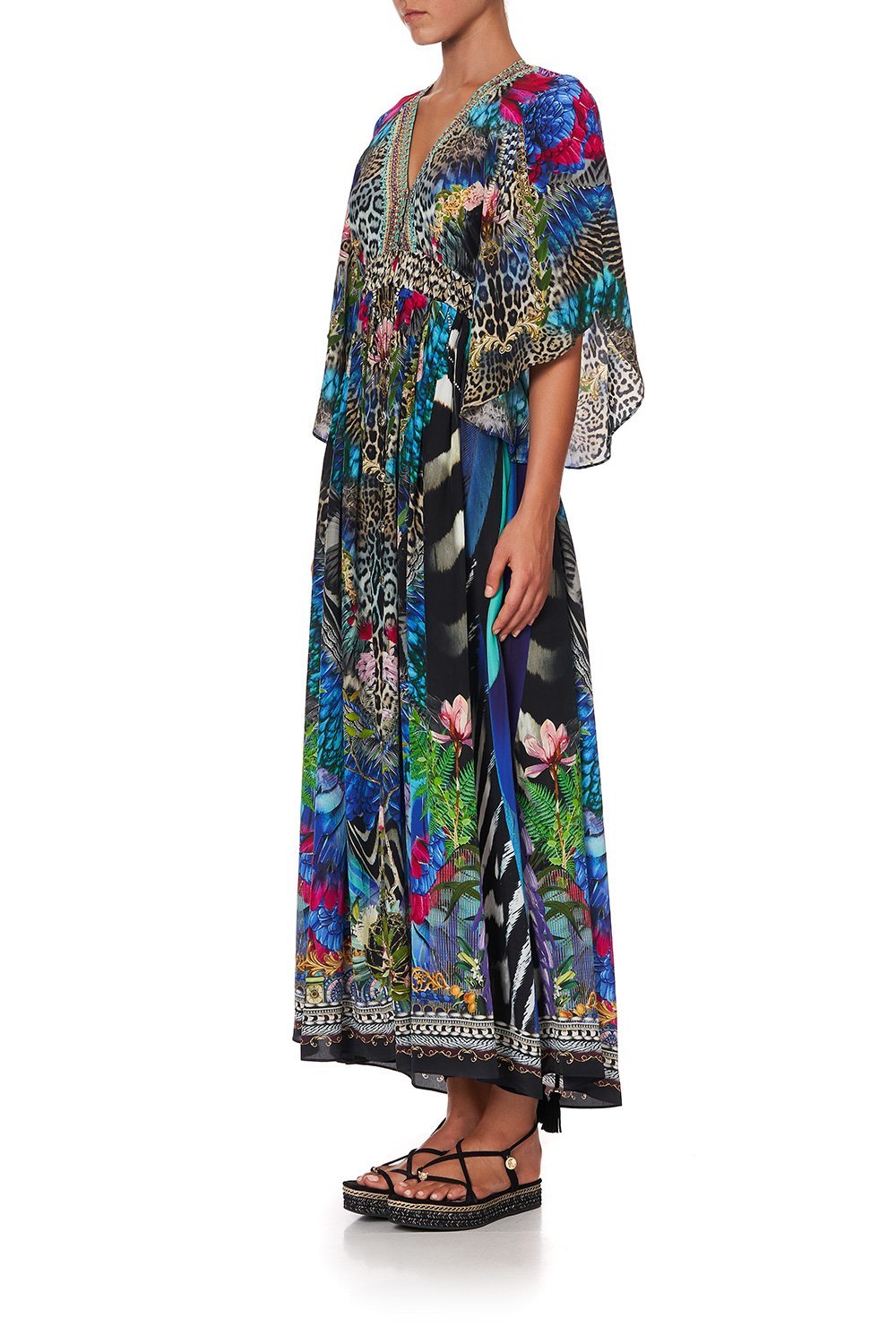 LONG DRESS WITH SMOCKED WAIST CAFE NAIROBI