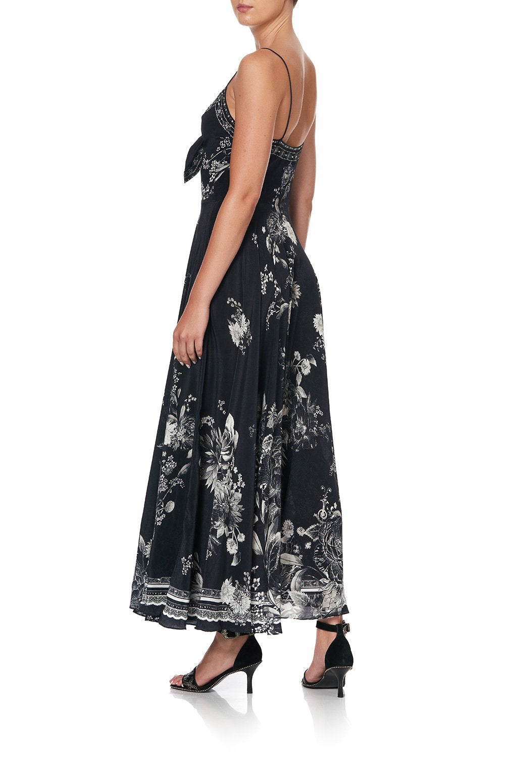 LONG DRESS WITH TIE FRONT MOONSHINE BLOOM