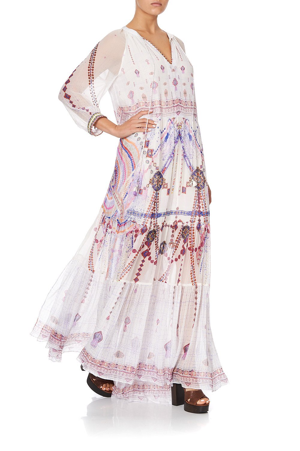 LONG GATHERED PANEL DRESS TANAMI ROAD