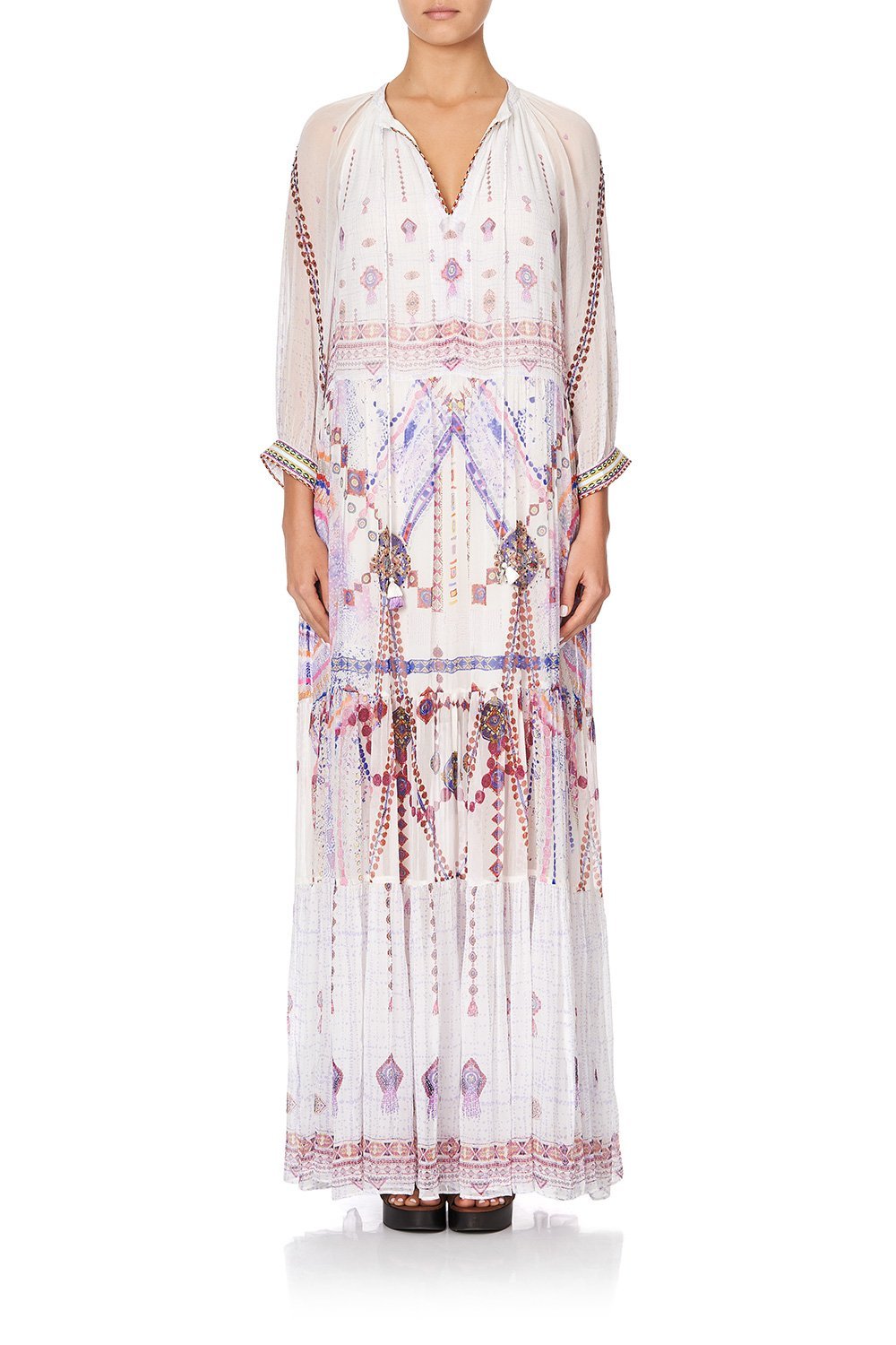 LONG GATHERED PANEL DRESS TANAMI ROAD