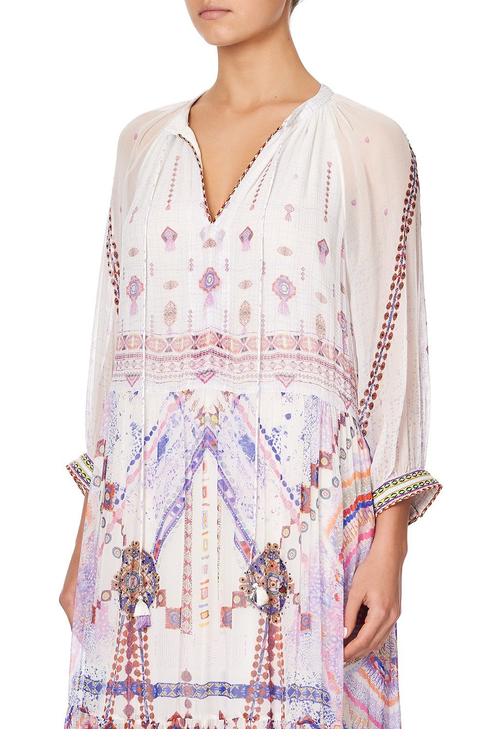 LONG GATHERED PANEL DRESS TANAMI ROAD