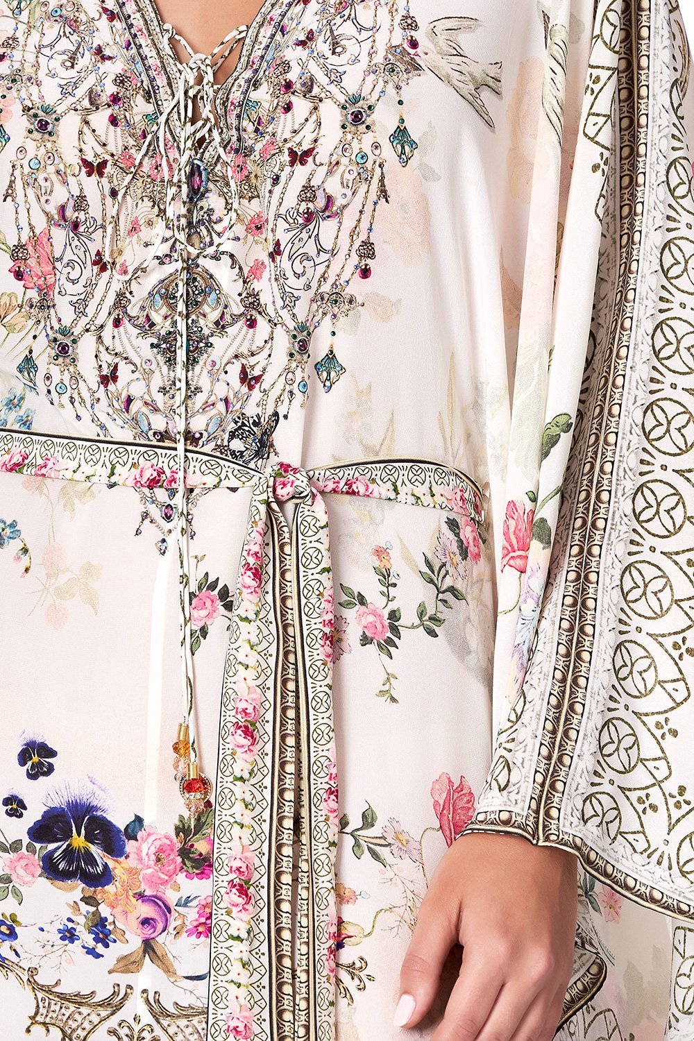 SPLIT HEM LACE UP KAFTAN JARDIN POSTCARDS