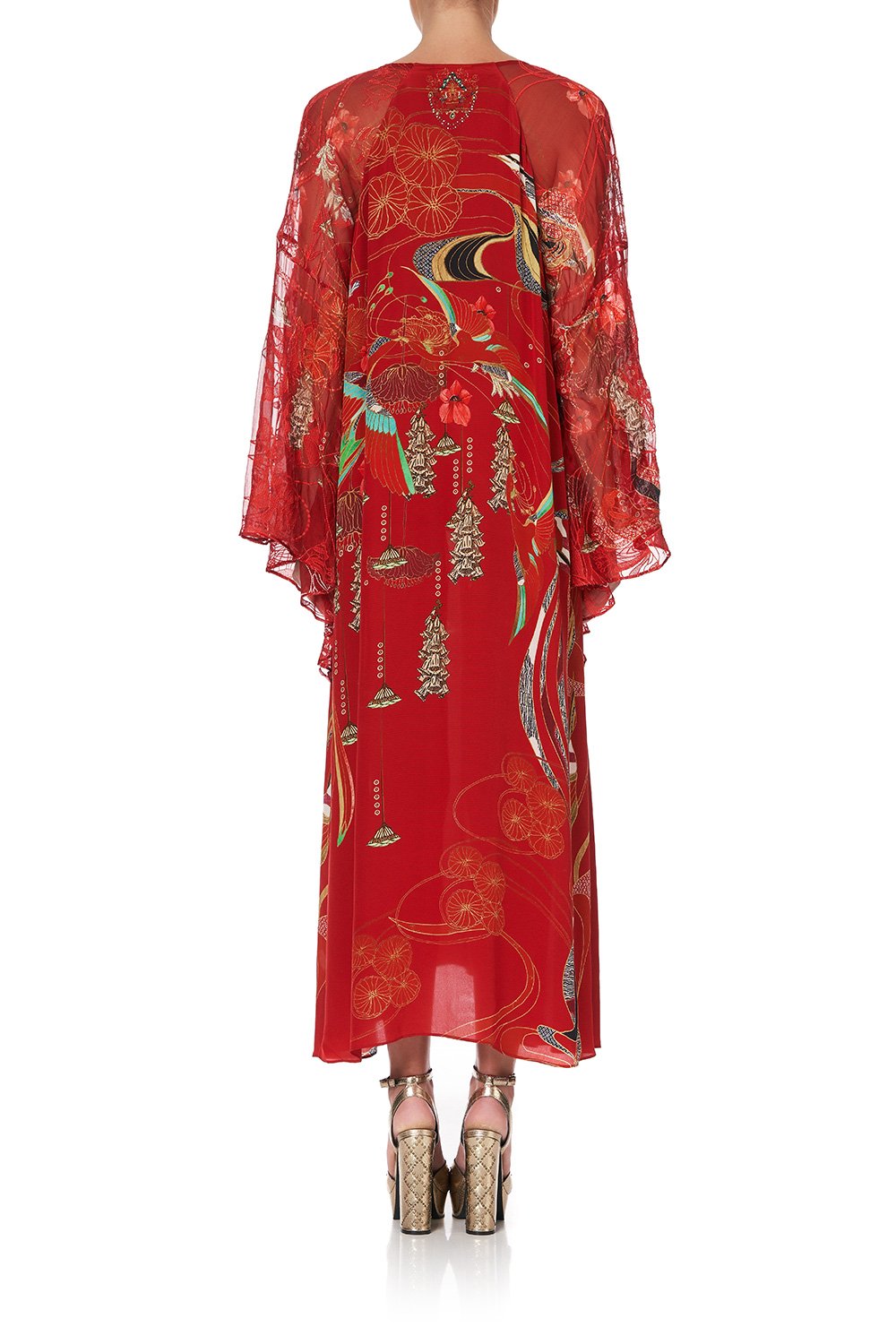 LONG RAGLAN SLEEVE FLARED KAFTAN FORBIDDEN FRUIT