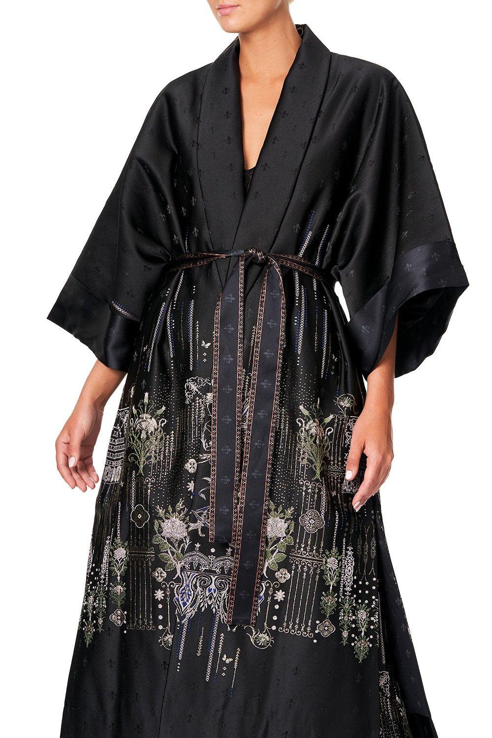 CAMILLA LONG ROBE WITH HEM PANEL REBELLE REBELLE