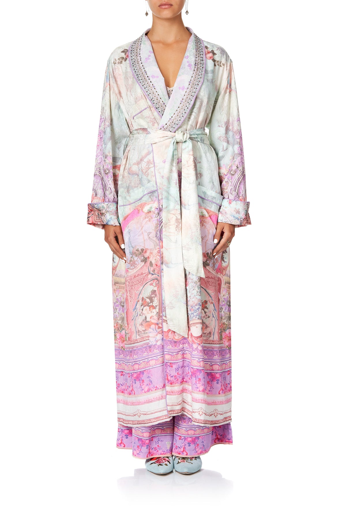 CAMILLA LONG ROBE WITH TIE ELECTRON LIBRE