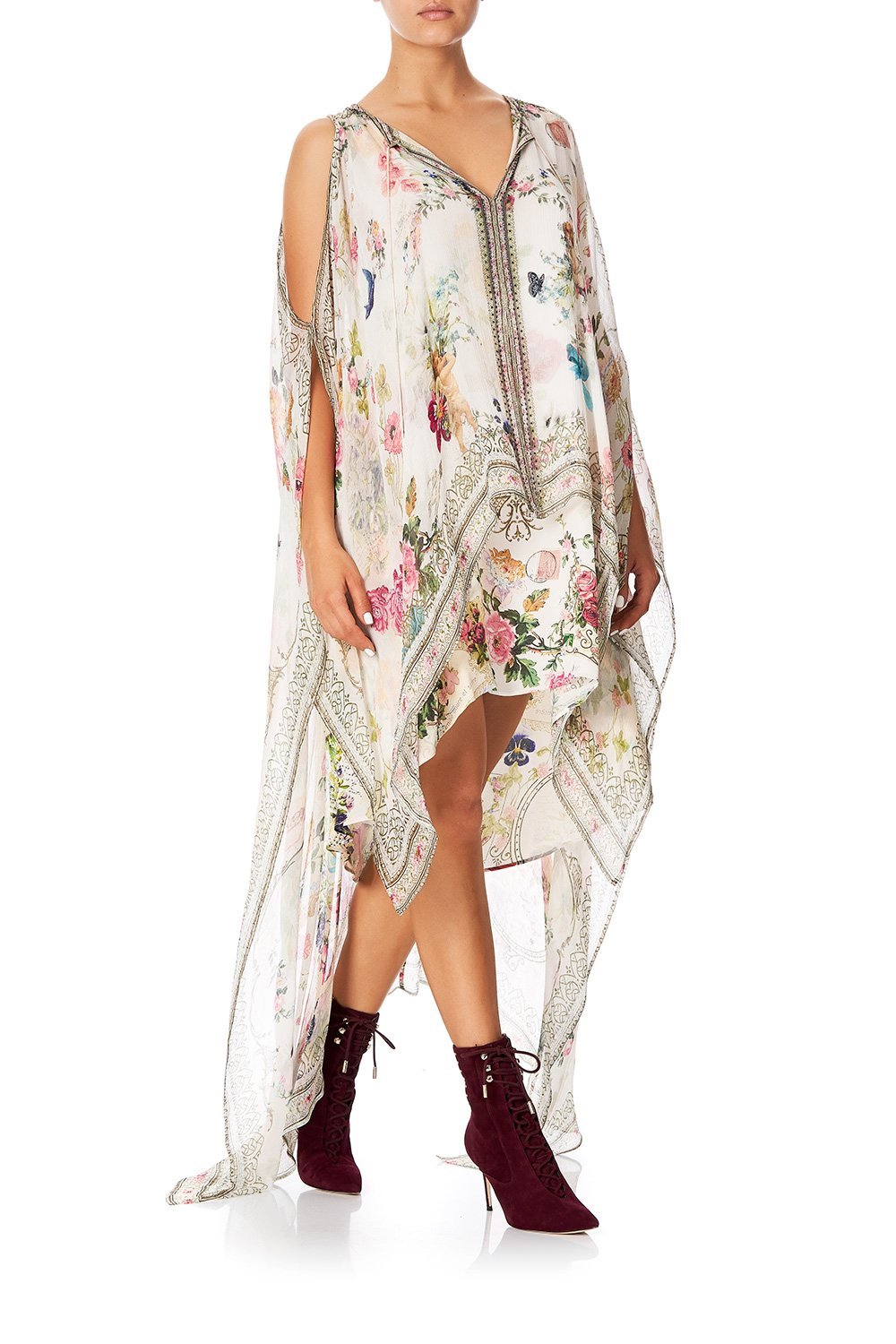 CAMILLA LONG SHEER OVERLAY DRESS JARDIN POSTCARDS