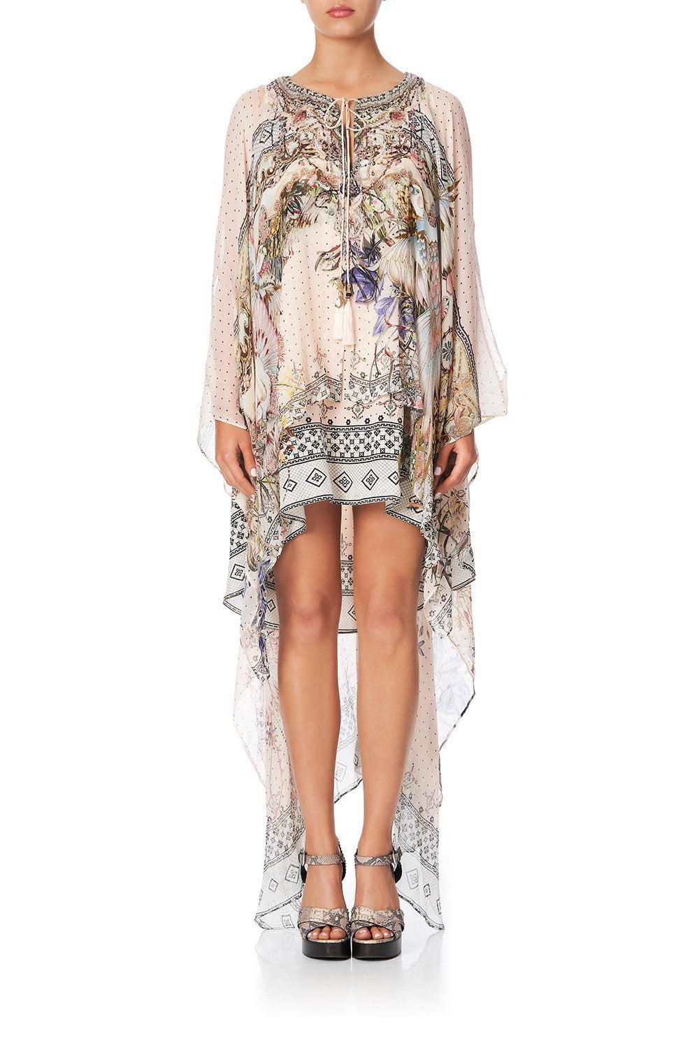 LONG SHEER OVERLAY DRESS KINDRED SKIES
