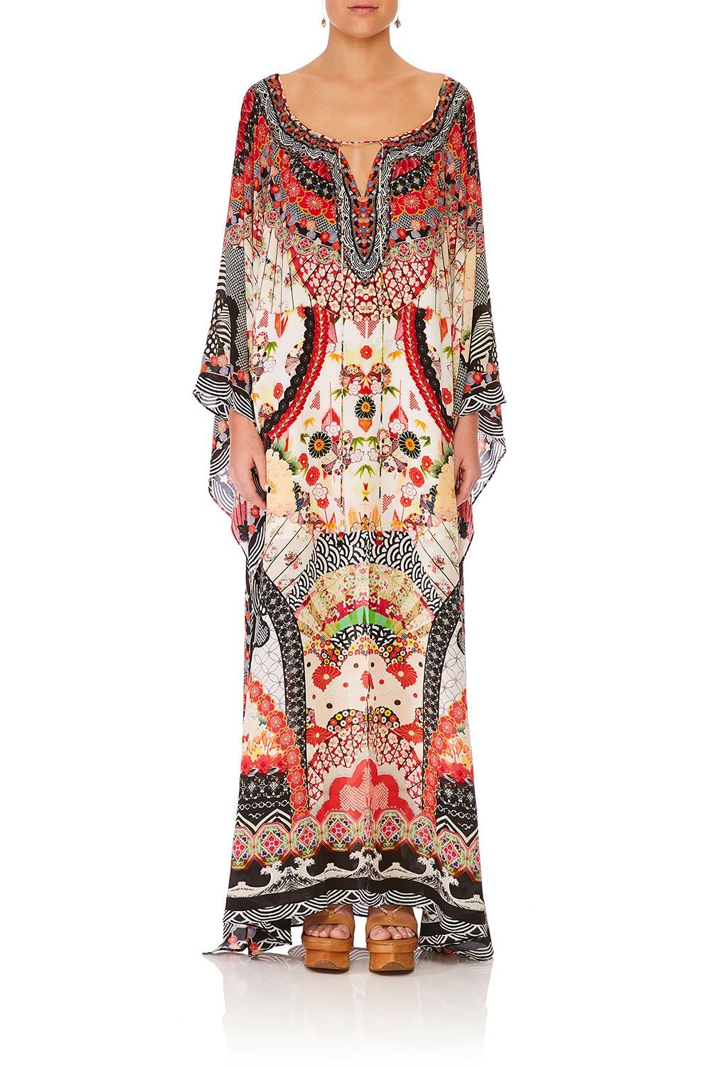 CAMILLA VINTAGE VIXEN LONG SLEEVE DRESS W TIE FRONT