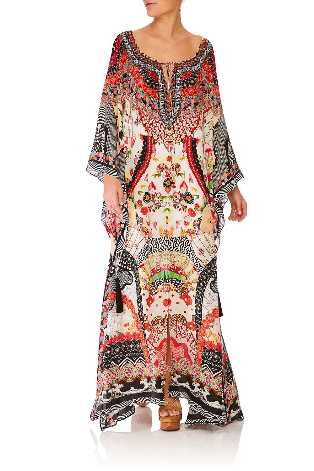 CAMILLA VINTAGE VIXEN LONG SLEEVE DRESS W TIE FRONT