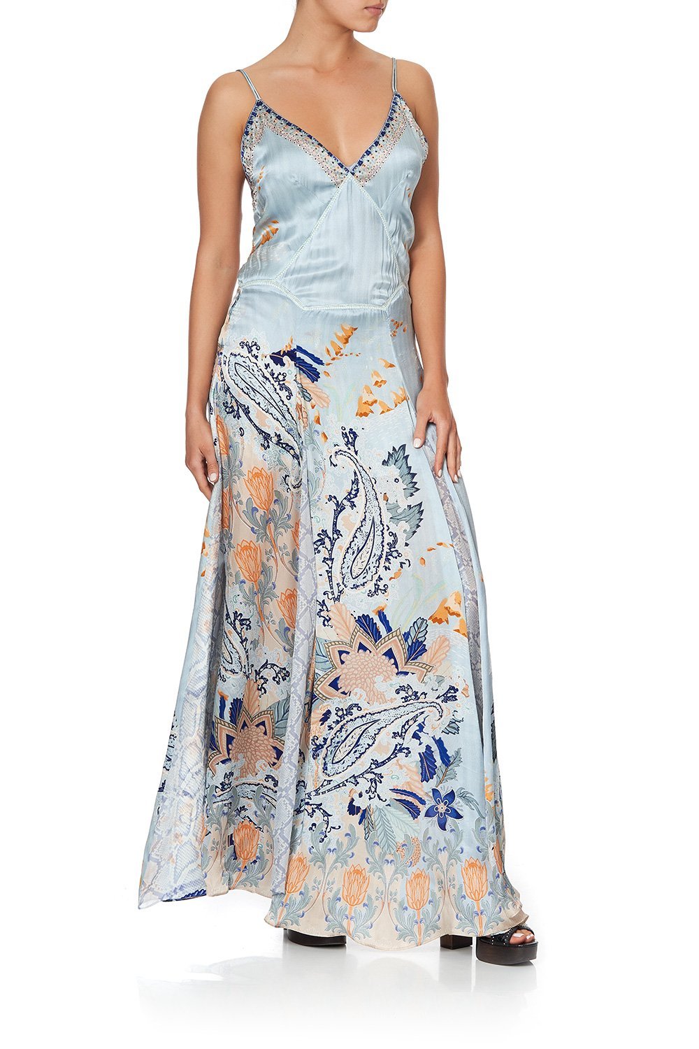 LONG SLIP DRESS WITH GODETS FRASER FANTASIA