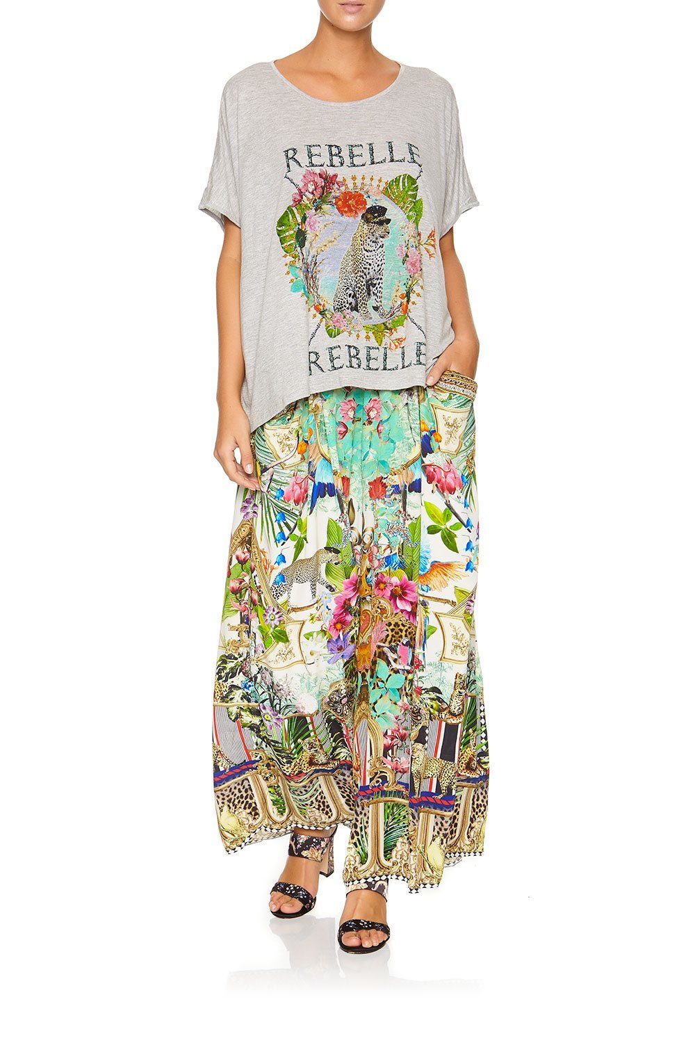 CAMILLA LOOSE FIT ROUND NECK TEE CHAMPAGNE COAST