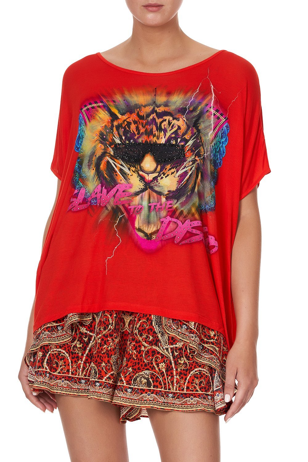 LOOSE FIT ROUND NECK TEE SLAVE TO THE RHYTHM