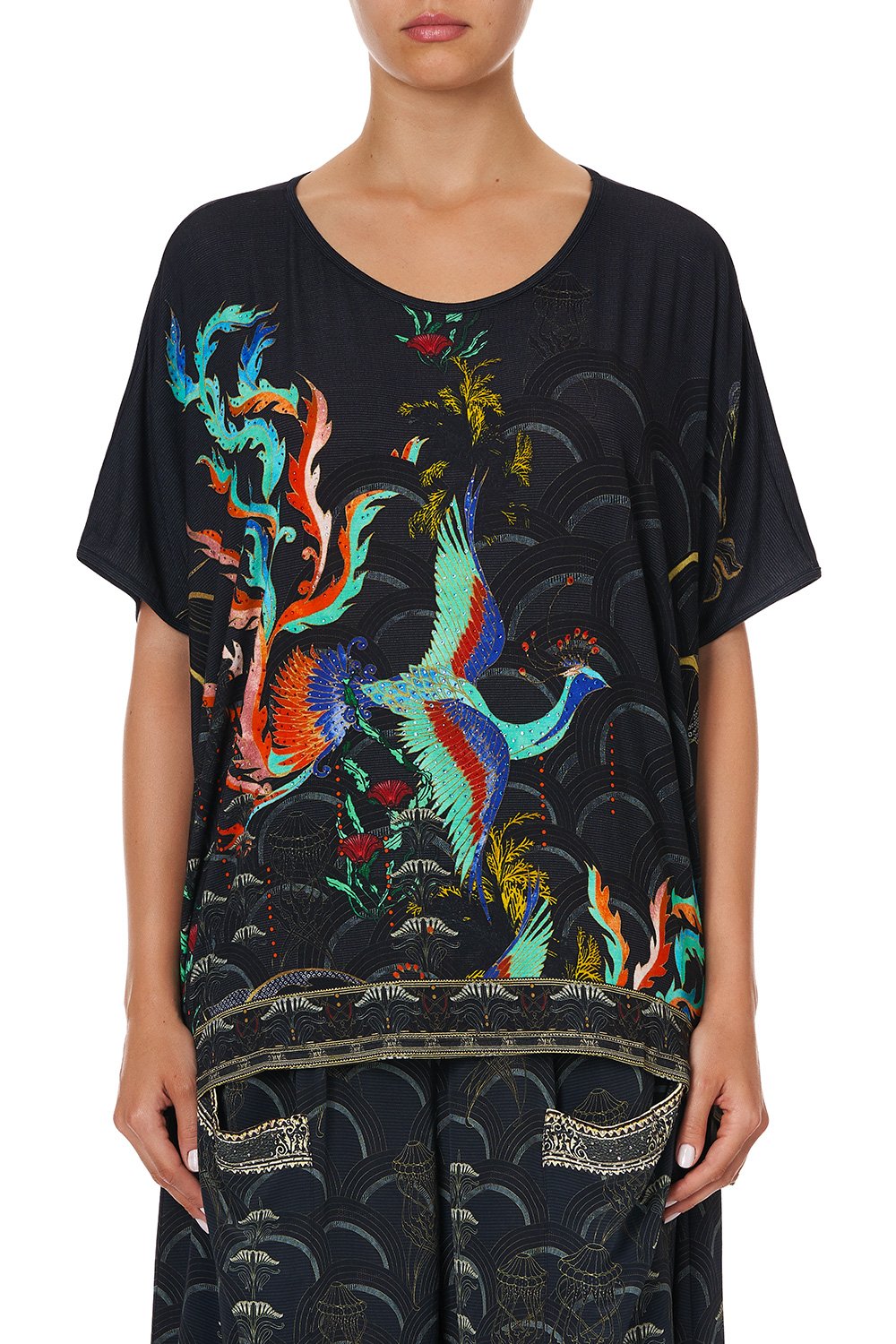 LOOSE ROUND NECK TEE WISE WINGS