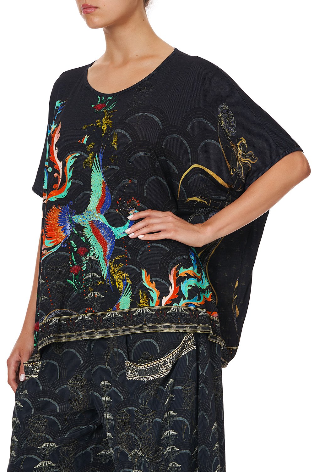 LOOSE ROUND NECK TEE WISE WINGS