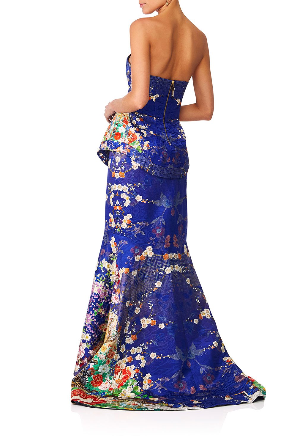 CAMILLA MAIKOS MIDNIGHT CURVED HEM ZIP DETAIL CORSET