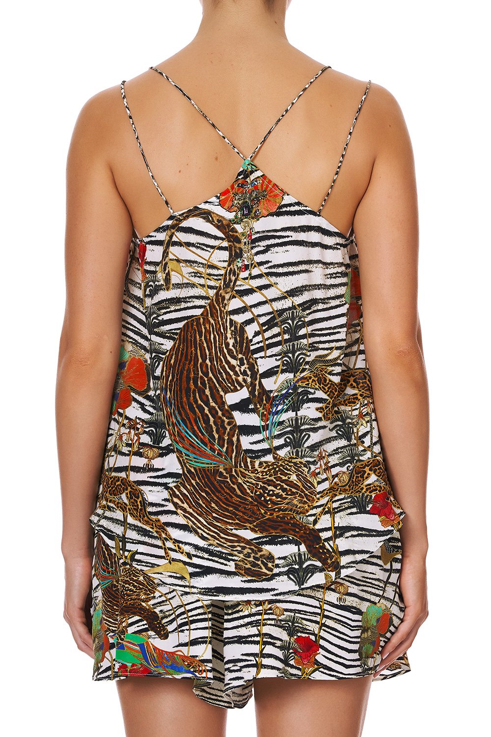 METAL TRIM DOUBLE STRAP TOP COSMIC CONFLICT