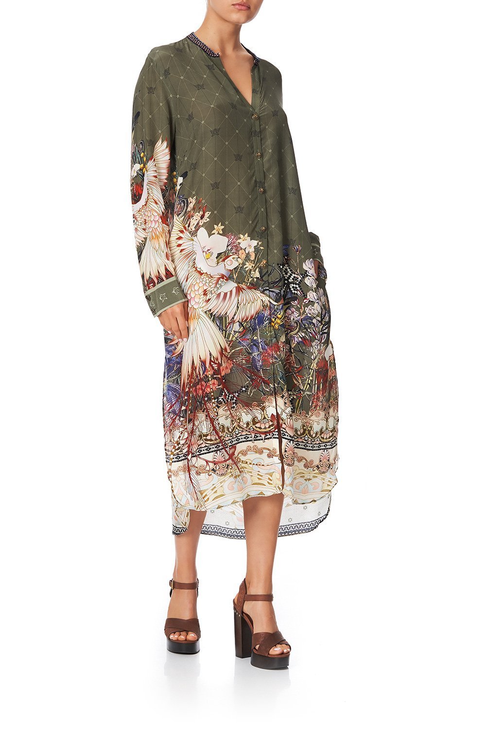 MID LENGTH SHIRT DRESS WATCHFUL WINGS