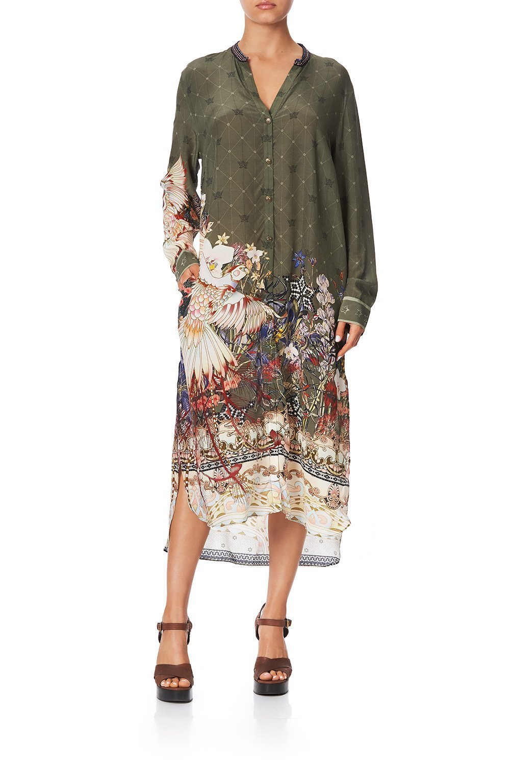 MID LENGTH SHIRT DRESS WATCHFUL WINGS