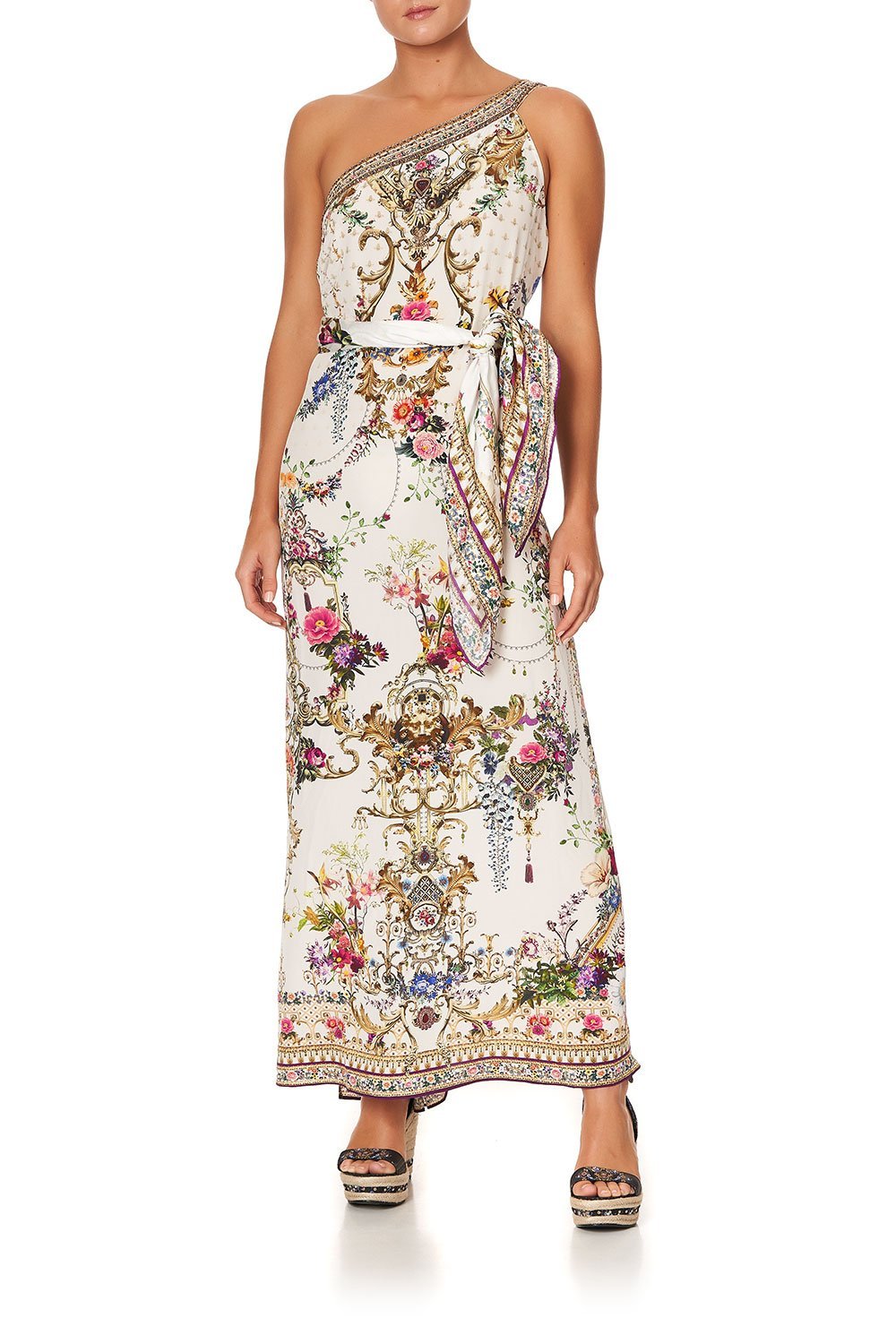 ONE SHOULDER KAFTAN WITH NECKBAND BY THE MEADOW