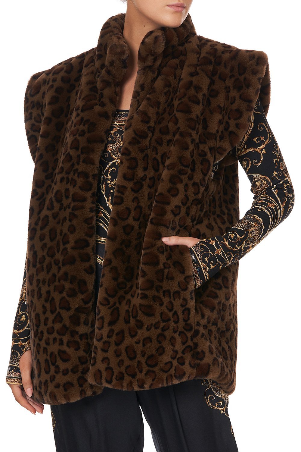 OVERSIZED FEUX FUR GILET - FLOW STUDIO 54