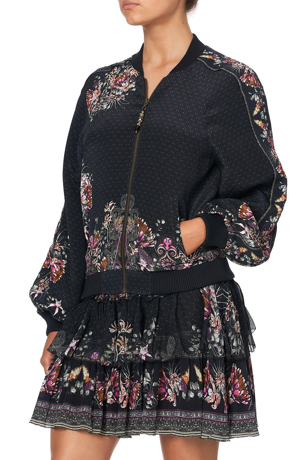 PANELLED SLEEVE BLOUSON BOMBER RESTLESS NIGHTS