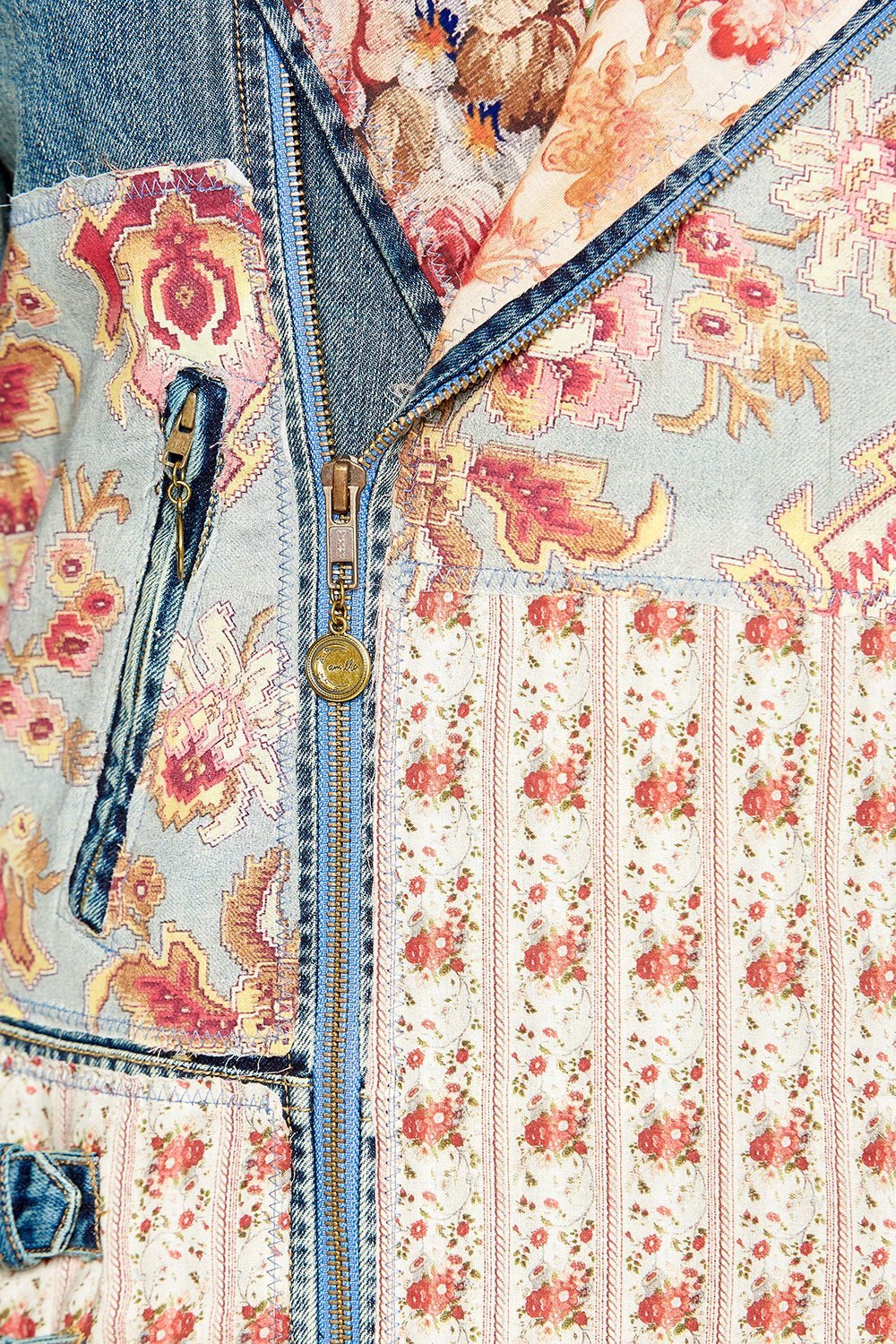 CAMILLA PATCHWORK DENIM JACKET JEANNE QUEEN