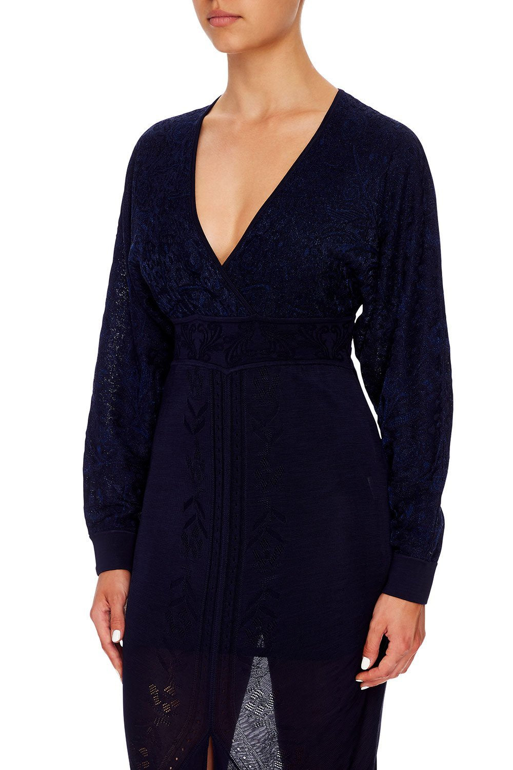 CAMILLA POINTELLE KNIT DRESS MIDNIGHT MEETING
