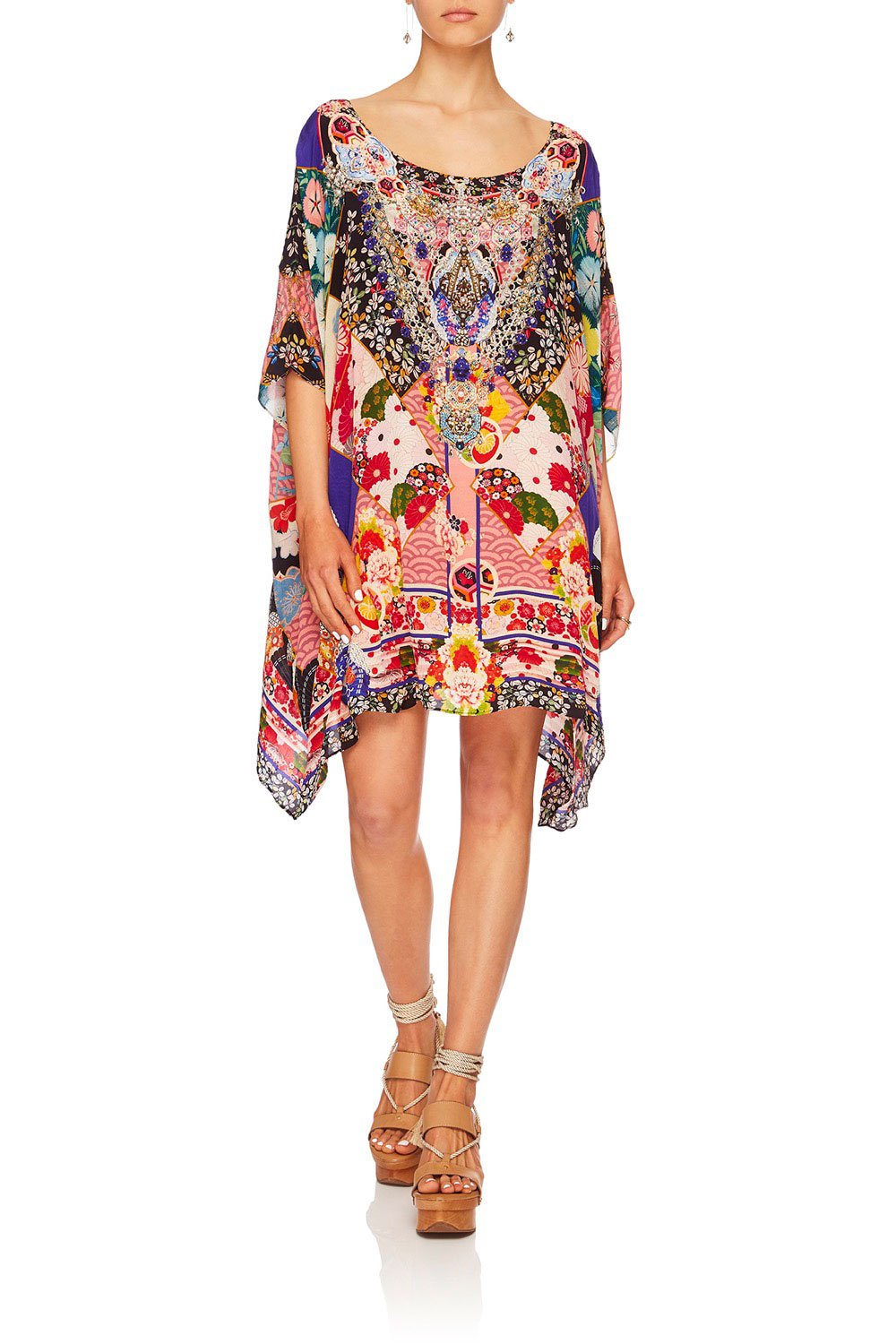 CAMILLA POSTCARDS FROM MARS SHORT ROUND NECK KAFTAN