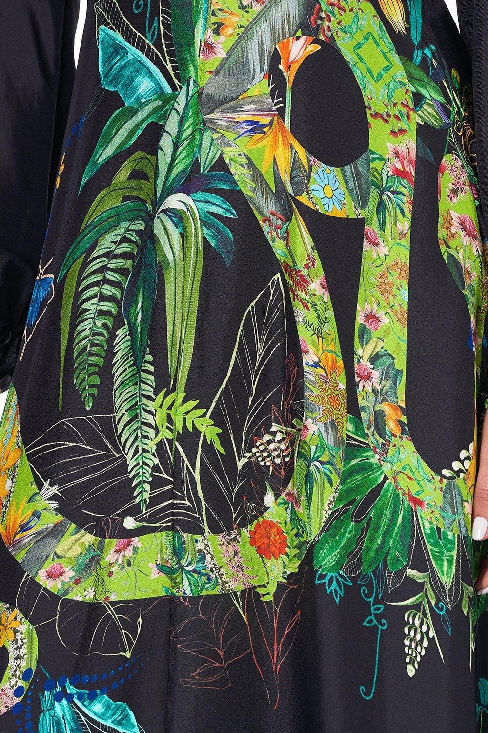 PRINTED LANTERN SLEEVE DRESS RIVER CRUISE