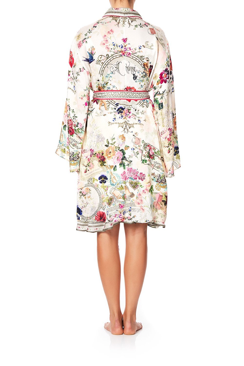 SLEEPWEAR FLARED SLEEVE DRESSING GOWN JARDIN POSTCARDS