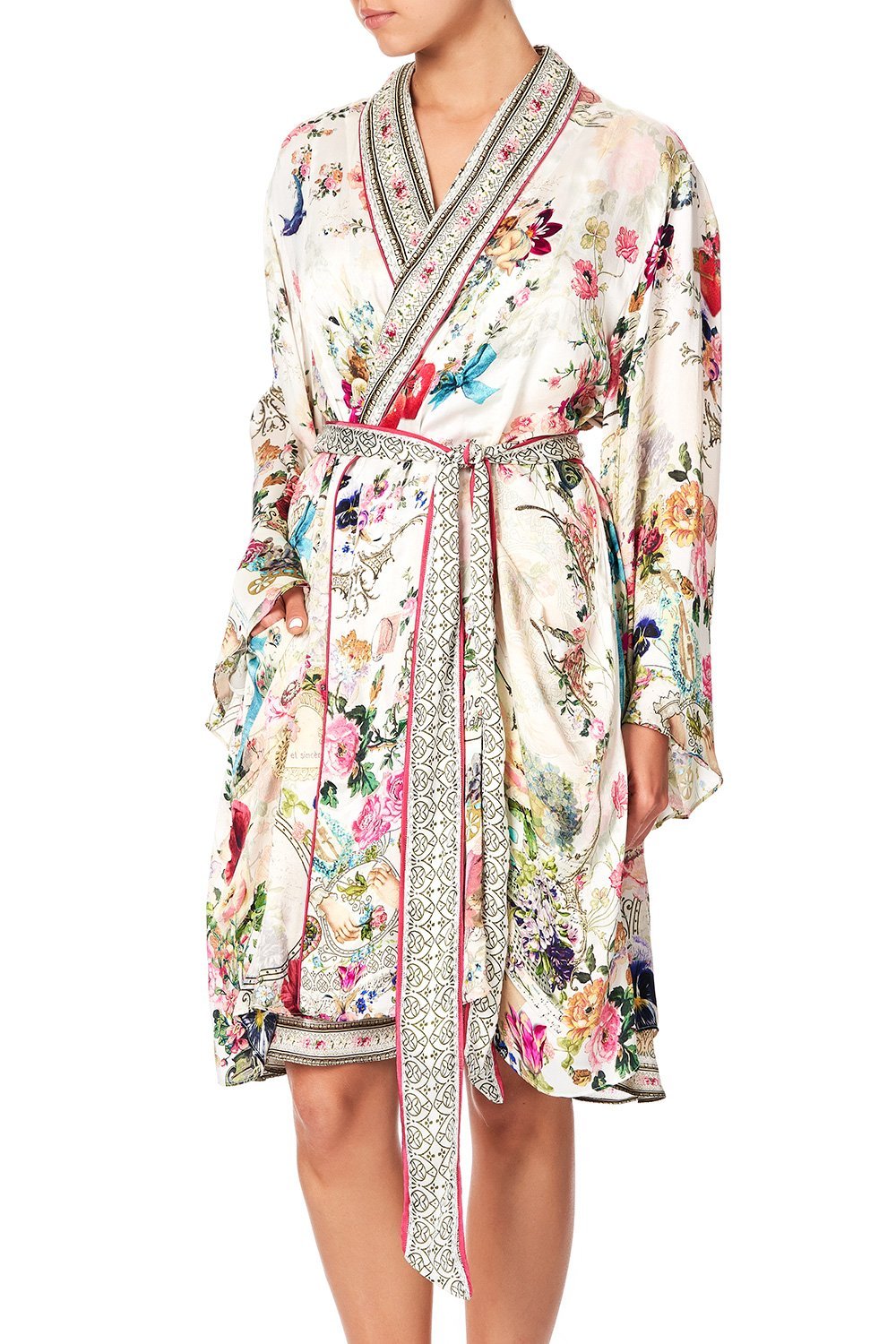 SLEEPWEAR FLARED SLEEVE DRESSING GOWN JARDIN POSTCARDS