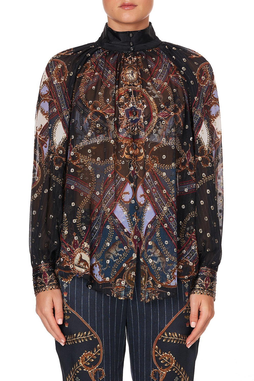 RAGLAN BUTTON UP SHIRT DINING HALL DARLING