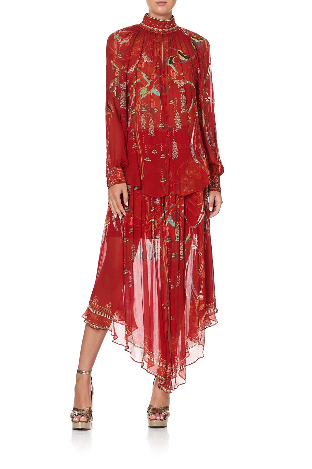 RAGLAN BUTTON UP SHIRT FORBIDDEN FRUIT