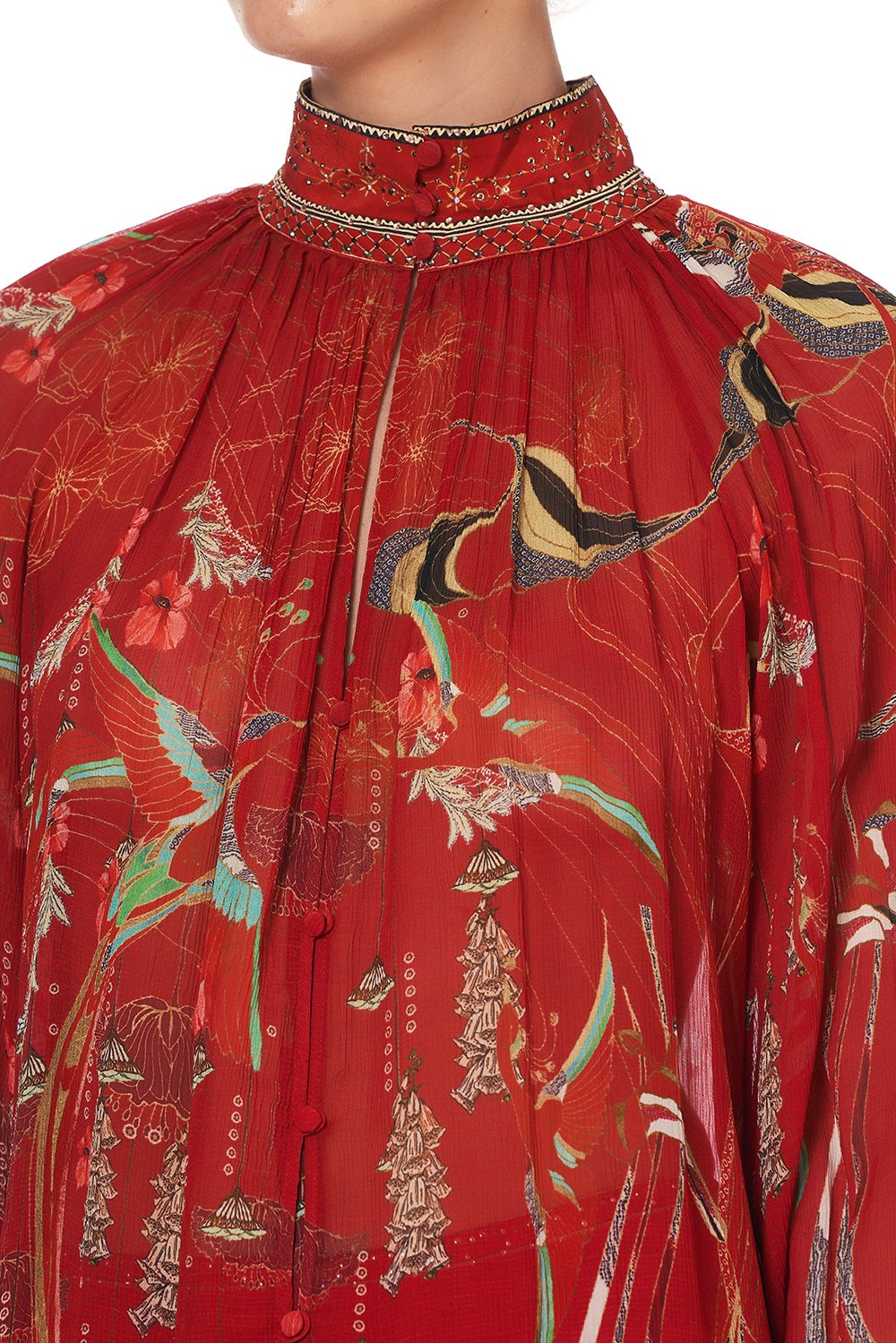 RAGLAN BUTTON UP SHIRT FORBIDDEN FRUIT