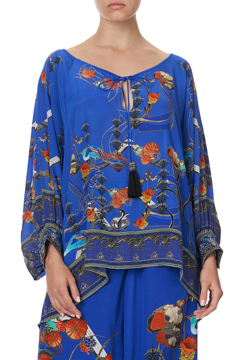 RAGLAN SLEEVE BLOUSE WITH CUFF TREE OF LIFE