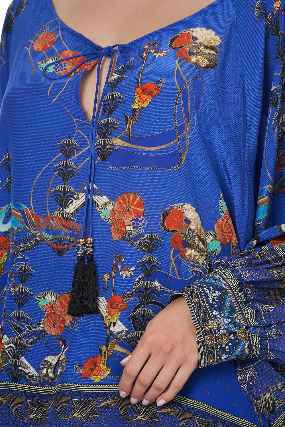 RAGLAN SLEEVE BLOUSE WITH CUFF TREE OF LIFE