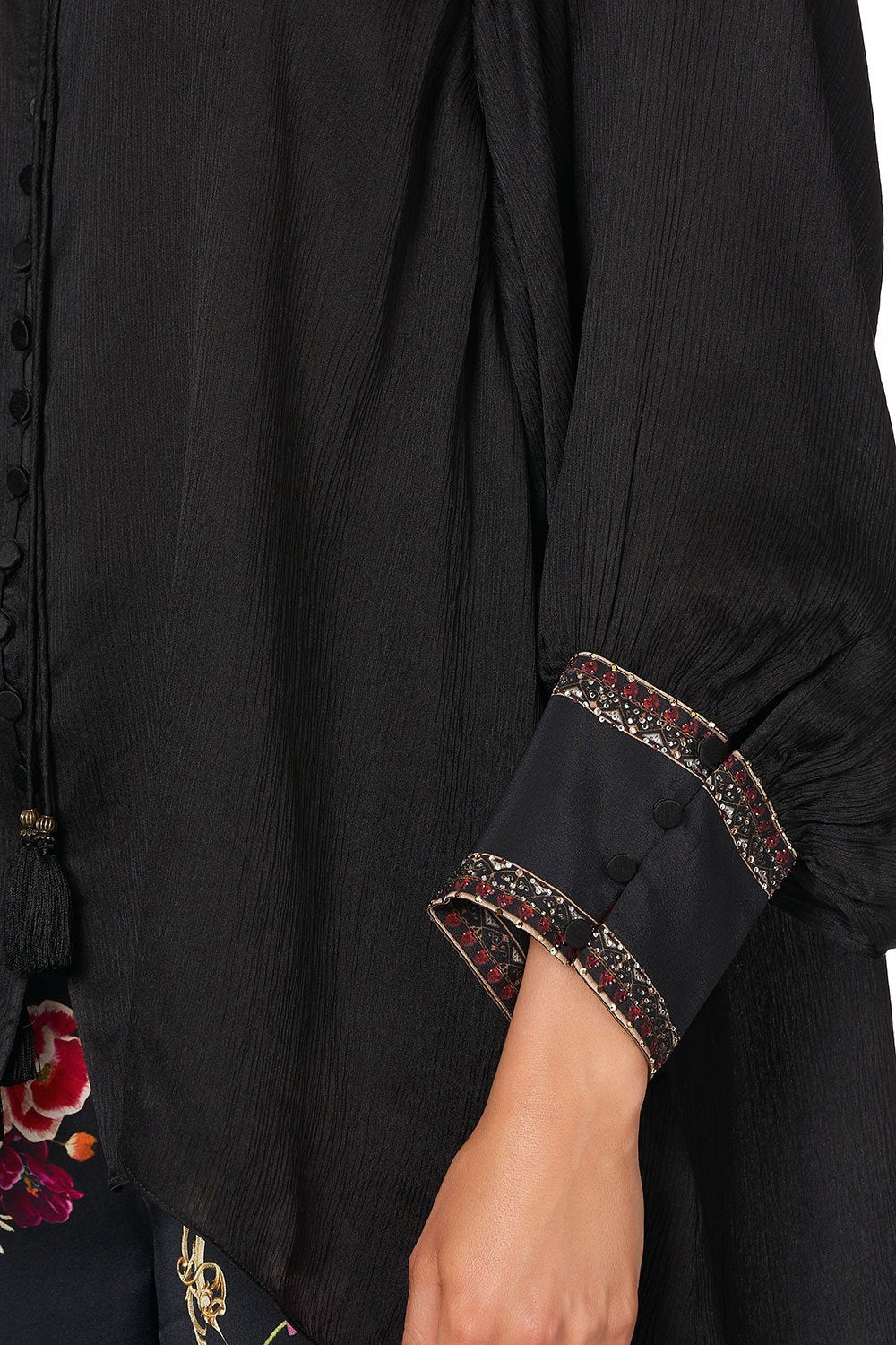 RAGLAN SLEEVE BUTTON UP TOP MIRROR MIRROR