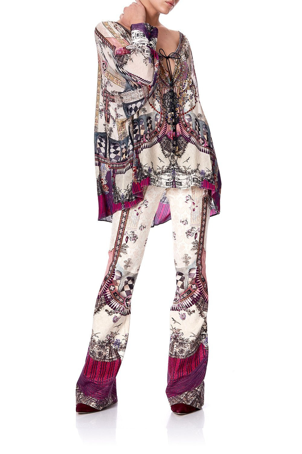 HIGH WAISTED FLARED TROUSER VIOLET CITY