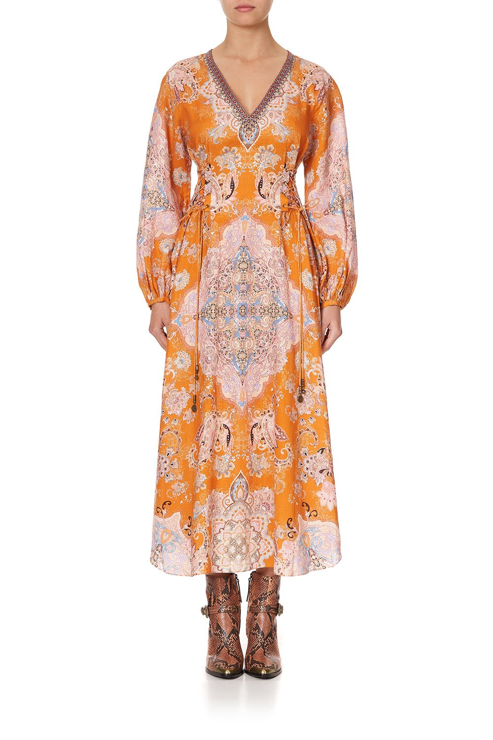 RAGLAN SLEEVE LACE UP DRESS MARRAKESH MAIDEN