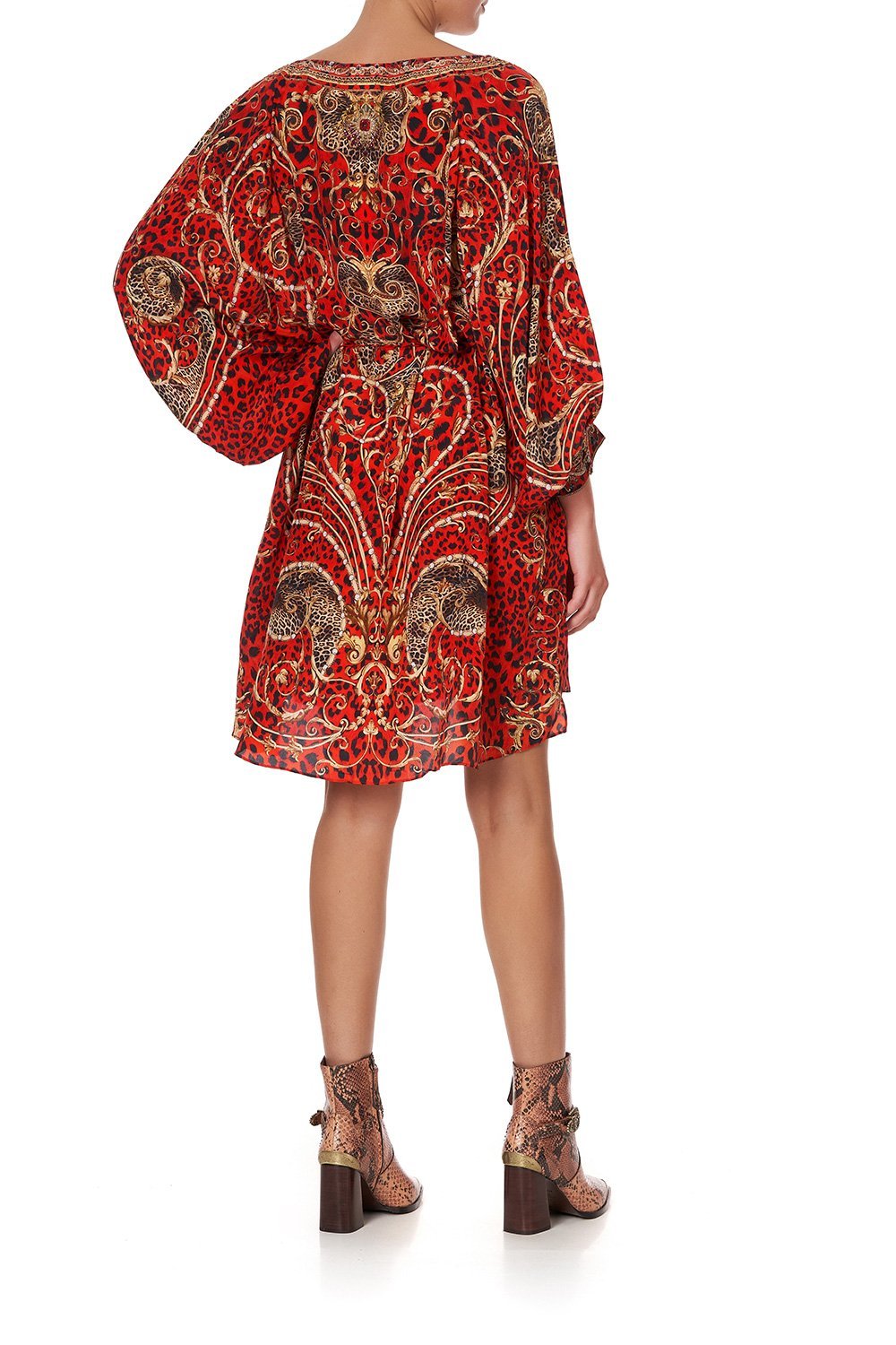 RAGLAN SLEEVE TIE FRONT DRESS SLAVE TO THE RHYTHM