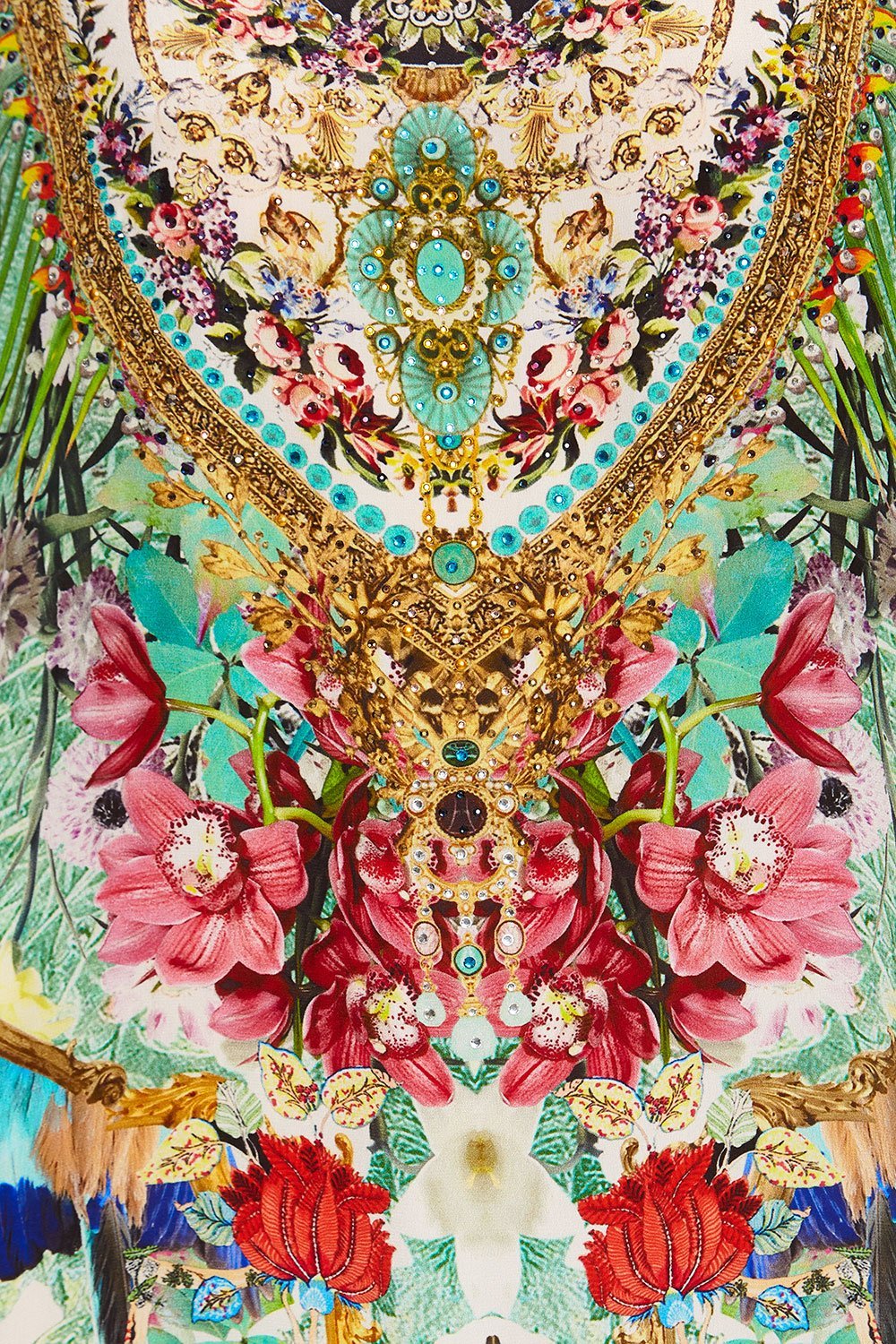 CAMILLA ROUND NECK KAFTAN CHAMPAGNE COAST