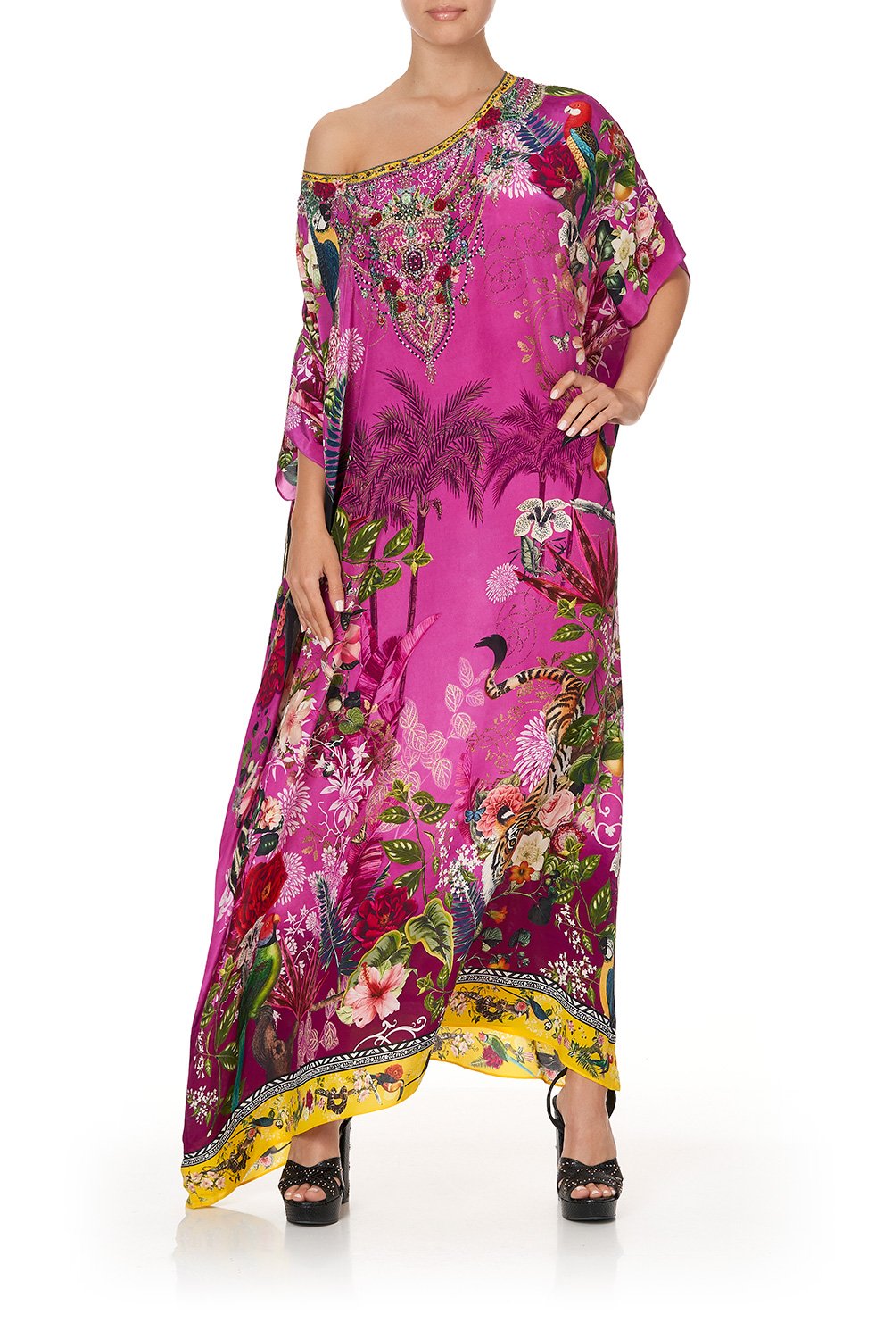 ROUND NECK KAFTAN JUNGLE LANGUAGE