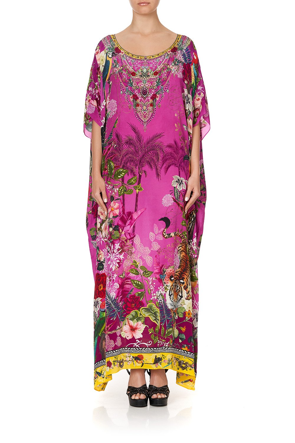 ROUND NECK KAFTAN JUNGLE LANGUAGE