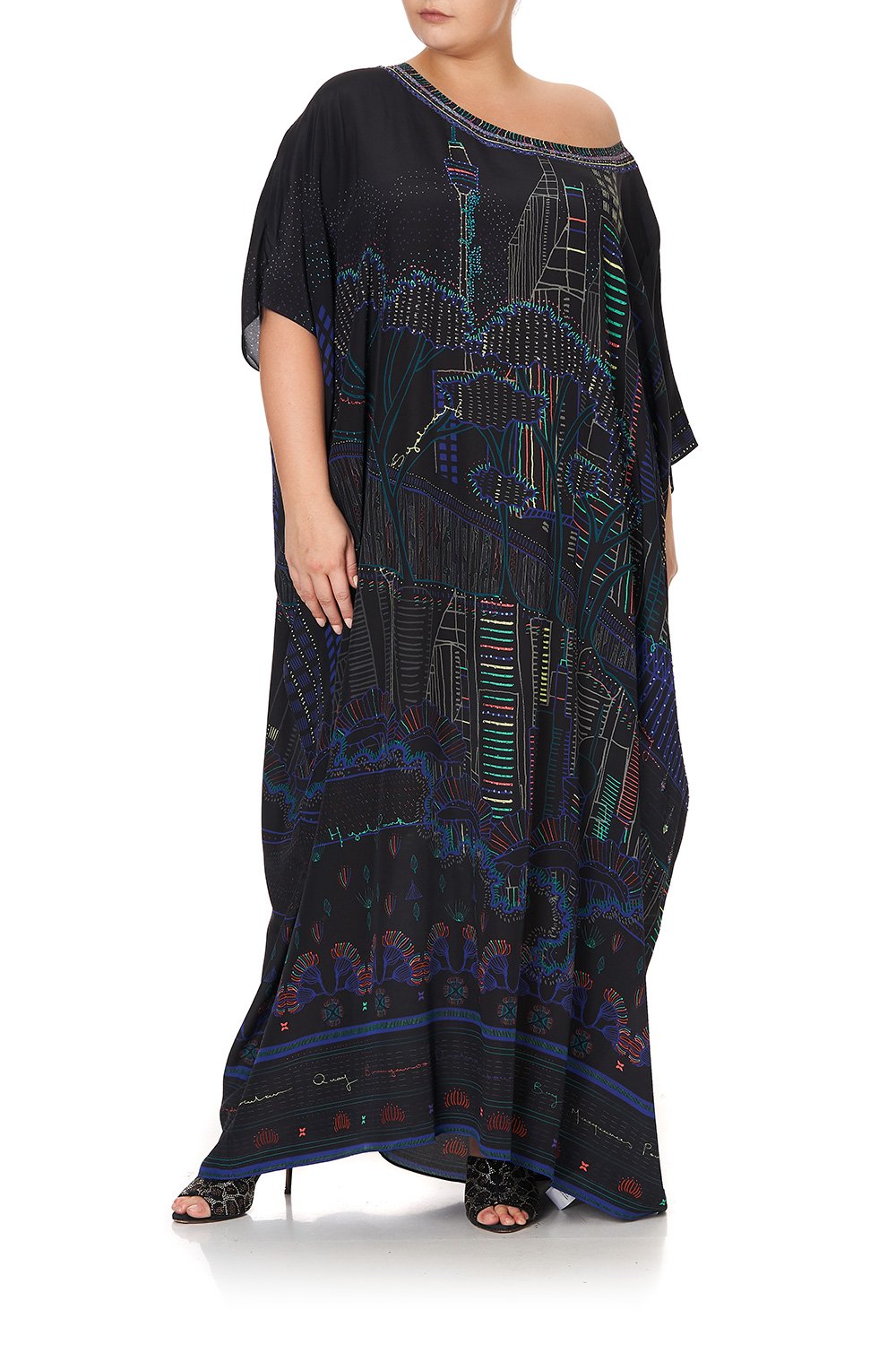 ROUND NECK KAFTAN NOCTURNAL NEONS