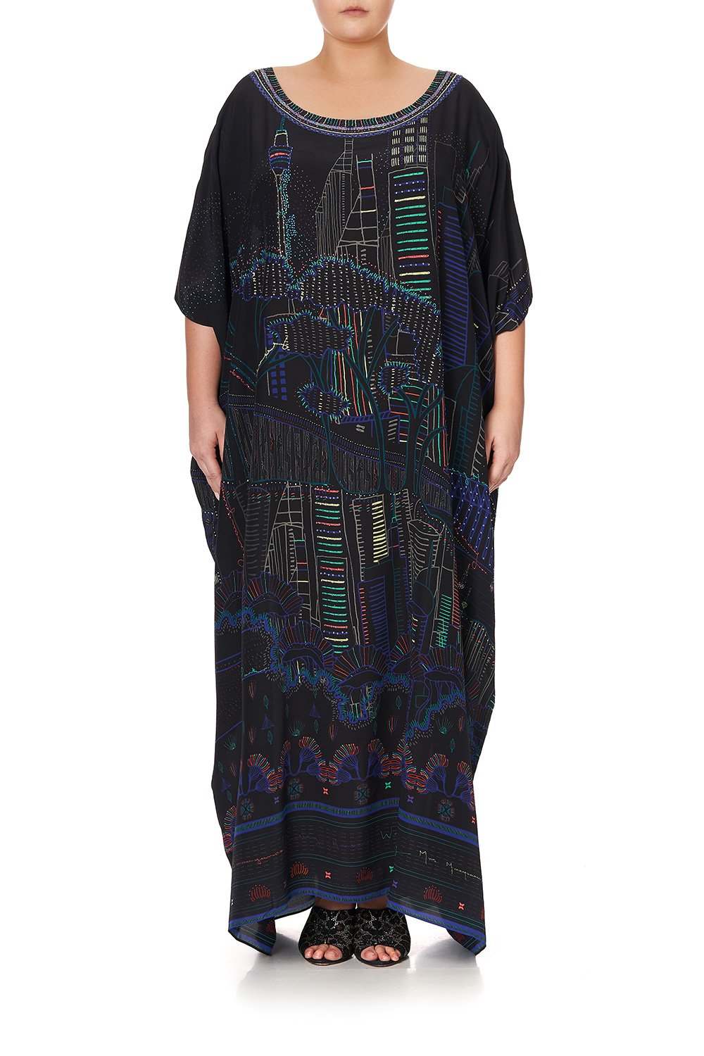 ROUND NECK KAFTAN NOCTURNAL NEONS